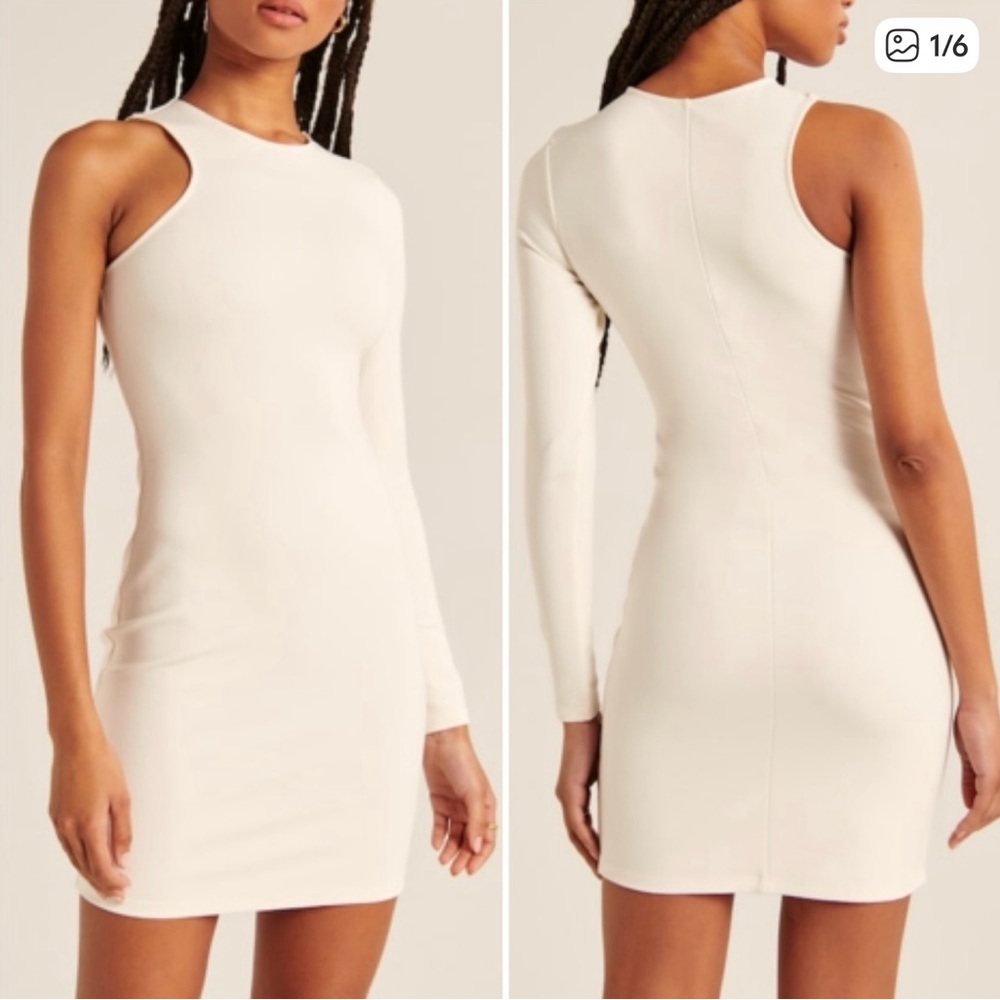 NWT Abercrombie & Fitch Cream One-Shoulder Dress